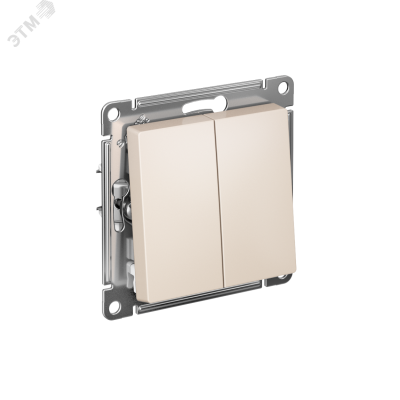 ATLASDESIGN 2-клавишный переключатель, перекрестный, 2 x сх. 7, 10АХ, механизм, БЕЖЕВЫЙ