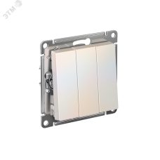 Выключатель трехклавишный ATLASDESIGN схема 1+1+1 10АХ механизм жемчуг