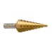 Сверло ступенчатое, HSS TiN, Gr.2, 4-20 мм, прямая канавка, трехплоскостной хвостовик Сверло ступенчатое, HSS TiN, Gr.2, 4-20 мм, прямая канавка, трехплоскостной хвостовик