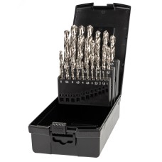 Набор сверл по металлу, индустриальных, 25 предметов, 1,0-13,0 мм x 0,5, DIN 338, HSS-G, Тип N, 5xD