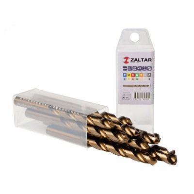 Сверло по металлу, индустриальное, DIN 338, HSS-E Co5, Тип VA, 5xD, 10,20 мм, (1 комплект-10 шт)