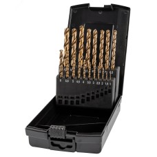 Набор сверл по металлу, индустриальных, 19 предметов, 1,0-10,0 мм x 0,5, DIN 338, HSS-E Co5, Тип VA, 5xD