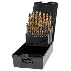 Набор сверл по металлу, индустриальных, 25 предметов, 1,0-13,0 мм x 0,5, DIN 338, HSS-E Co5, Тип VA, 5xD