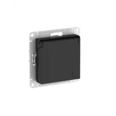 ATLASDESIGN РОЗЕТКА с заземл. со шторк. с крышкой, 16А, IP20,мех., быстрозажимные клеммы, КАРБОН