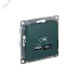 РОЗЕТКА USB ATLASDESIGN A+С, 5В/2,4 А, 2х5В/1,2 А, механизм, ИЗУМРУД