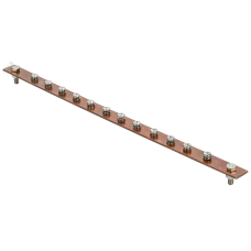 Шина заземляющая главная 483х25х3мм на 12 подключений без изоляторов медь IEK