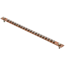 Шина заземляющая главная 483х25х3мм на 20 подключений без изоляторов медь IEK