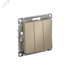 Выключатель трехклавишный ATLASDESIGN схема 1+1+1 10АХ механизм шампань