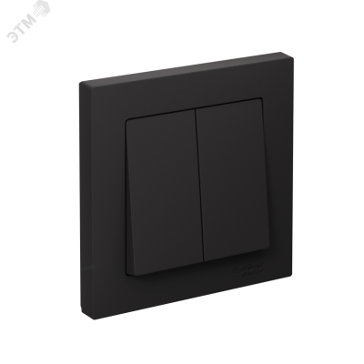 ATLASDESIGN 2-клавишный ВЫКЛЮЧАТЕЛЬ, сх.5, 10АХ, в сборе, быстрозажимные клеммы, КАРБОН